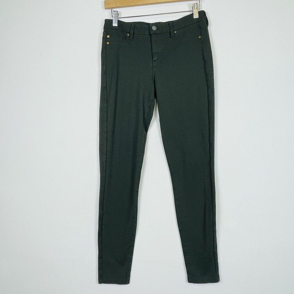 Liverpool Skinny Pants Womens 4 27 Olive Green Stretch Straight Office Casual